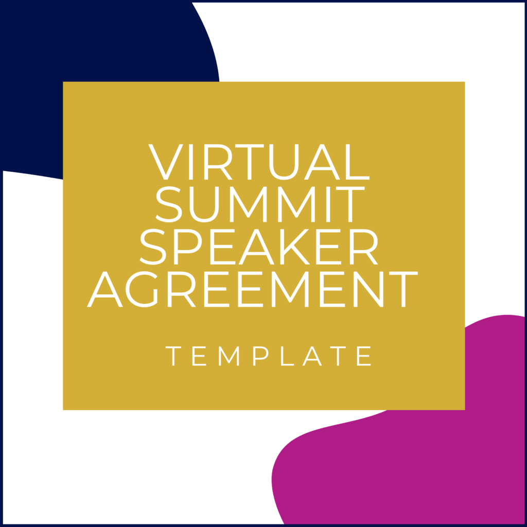 Virtual Summit Speaker Agreement Template Boss Contract Society